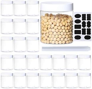 24Pack 8oz Plastic Jar Storage Container with White Lids Airtight Clear Wide-mouth Slime Storage Jars for Cosmetic Cream Light Clay