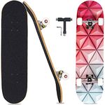Pwigs Pretty&Popular Pro Complete Skateboards for Beginners Adults Youths Teens Girls Boys 31 inchx8 inch Skate Boards 7 Layers Deck Maple Wood Longboards (Orange)