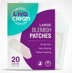 20 CT LivaClean Large Hydrocolloid Acne Patches - for Pore Spots Nose Face Cystic Pimple Zit Patch - Big Pimple Patches Hydrocolloid Bandages Strips