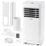 Mylek Air Conditioning Unit, Powerful Portable Air Conditioner 9000BTU AC Unit, Dehumidifier, Ventilation, Mobile Cooling Fan, Digital Display, 2 Speeds, Timer, Window Venting Kit [Energy Class A]