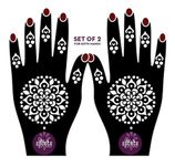 Apcute Henna Design sticker Set of - 2 Piece | Mehndi Design Stencil for hands | Mehandi Tattoo for Women and Girls | Design No - APCUTE-S-HB-142