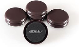 Super Sliders 2 1/2" Round Reusable Furniture Sliders for Carpet - Effortless Moving and Surface Protection, Brown (8 Pack)