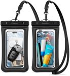 Spigen Aqua Shield Floating Waterproof Phone Pouch Up to 8.2, [Extra Large] [Non-Toxic TPU] IPX8 Waterproof Case for swimming for iPhone 16 15 14 13 12 11 Pro Max, Samsung S24 S23 Ultra - Black