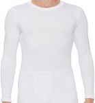 Rocky Men's Fleece Lined Thermal Long Sleeve Top Crewneck Underwear Baselayer T-Shirt White 3Xlarge