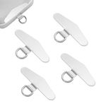 XIHIRCD 4pcs Phone Tether Tags, 1.89x0.91in Metal Crossbody Cell Phone Lanyard Patch Silver Phone Strap Tether Tabs Stainless Steel Phone Lanyard Pad for Mobile Phones Most Smartphones