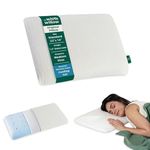 The White Willow Ultra Thin Pillow For Sleeping-Ultra Slim Memory Foam Pillow Cool Gel-Slim Pillow For Neck & Shoulder Pain-Flat Pillow-Orthopedic Cervical Pillow For Neck Support-Standard-1.5"H-Cream