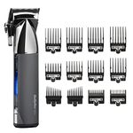 BaByliss Super-X Metal Hair Clipper, Lithium Cordless, Precision-engineered Japanese steel blades, Hair Grooming Kit, Gifts for Men (Silver/Grey)