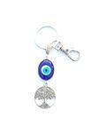 SHILPMART Lucky Evil Eye Keychain Tree of Life Blue Eye Turkish Nazar Bead Keyring Good Luck Blessing Handbag Charm for Home Car Bag Purse Decoration, Blessing, Great Gift