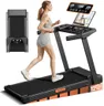 12% Incline Treadmill with Handle, 3-in-1 Portable Treadmills for Home and Office, Foldable Treadmills with 300 Lbs Weight Capacity, 3.0HP Quiet Walking Pad Treadmill, Three Touch Screen