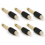 VCE 6 Pack 6.35mm Mono Plug Male to RCA Female Audio Adapter