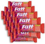 Fatt Keto Nut Bars - Apple & Cinnamon, 15-Pack - 2g Carbs - 100% Natural, Low-Carb, Gluten Free Clean Keto Snack Bars with Super Fats - High Fibre, Low Sugar, Sweetener Free & Vegan - Aka Fattbar