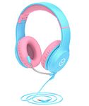 Kids Headphones, WixGear Products K11 Foldable Stereo Tangle-Free 5ft Long Cord 3.5mm Jack Plug in Wired On-Ear Headset for iPad/Amazon