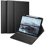 Fintie Keyboard Case for iPad Air 13-inch (M2) 2024 with Pencil Holder - Soft TPU Back Cover with Magnetically Detachable Bluetooth Keyboard (Black)