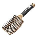 FIXBODY Boar Bristle Hair Brush - Curved & Vented & Oversize Design Detangling Hair Brush for Women Long, Thick, Curly and Tangled Hair Blow Dryer Brush