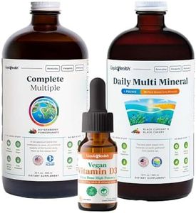 LIQUIDHEALTH Ultra Immunity Liquid Vitamin Bundle for Adults with Complete Multivitamin, Daily Multi Minerals and Vegan Vitamin D3 Drops - Immune Support Vitamins, Whole Foods, Vegan, Non GMO