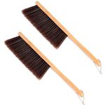 2pcs Counter Duster with Wood Handle Hand Brush Broom Bench Horse Hair Brush Dust Brush Bench Woodworking Brush Brushes Used for Counter, Gardening, Furniture, Car, Drafting, Patio, Fireplace Cleaning