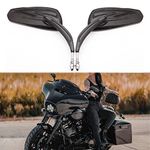 Motorcycle Mirrors for Road King Sportster Street Glide Electra Glide Dyna Softail Road Glide 1982-2019 (Black#2)