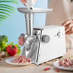 Simple Deluxe Electric Meat Grinder, Heavy Duty Meat Mincer, Food Grinder with Sausage & Kubbe Kit, 3 Grinder Plates, 600W Power, Easy to Clean and Install, Suitable for Home Kitchen,White