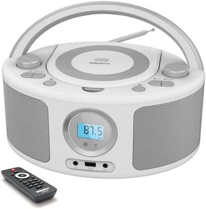 CD Radio Portable CD Player Boombox with Bluetooth,FM Radio,Remote Control,USB Input and 3.5mm AUX Headphone Jack,CD-R/CD-RW/MP3/WMA Playback,AC/Battery Powered(WTB-791)