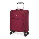 ATLANTIC Artisan III Carry-On Luggage — Lightweight, Water-Resistant Suitcase with 8 Spinner Wheels and Lockable Zipper Puller Heads — Burgundy, 19-inch