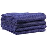 US Cargo Control Moving Blankets 72"x80", MBSAVER43 Econo Saver, (43 lb/doz weight), Professional Quilted Furniture Moving Pads for Packing, Shipping or Cargo Blanket, Blue, 4-Pack