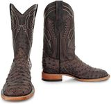 Soto Boots Men's Out of the Wild Ostrich Print Cowboy Boots, Exotic Print Men's Cowboy Boots, Western Boots For Men H50031 (13) Brown