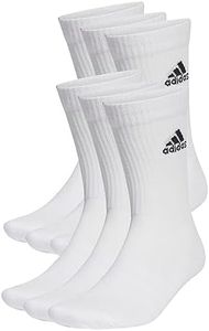 adidas Lot de 6 paires de chaussettes de sport rembourrées unisexes, Blanc., 42-44