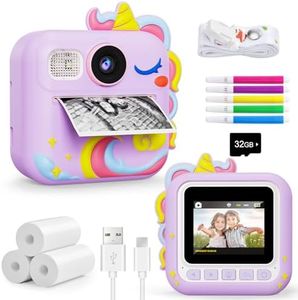 KOKODI Kids Camera Instant Print, Toddler Cameras Christmas Birthday Gifts for Girls Age 3-12, Digital Video Instant Printable Camera for Kids,Toys for Ages 5-7 Girls (Purple)