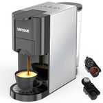 UN1QUE 2-in-1 Coffee Maker, 20 Bar Espresso Machine Compatible for Nespresso Original Capsules/Ground Coffee, 1450W, Single Serve Coffee Maker, Customize Volume Settings