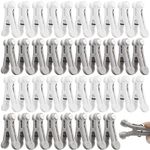 48 Pack Plastic Clothespins, Traceless Clothes Pins Heavy Duty Windproof Laundry Clothes Pegs for Socks Towels Underwears Clothes, Grey and White