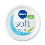 NIVEA Soft Moisturising Cream (200ml), 48H Moisturising Cream for Face, Body and Hands with Vitamin E and Jojoba Oil, Hand Cream Moisturises Deeply, Vegan Formula Day Cream