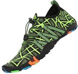 SAGUARO Water Shoes for Women Men Beach Shoes Wet Shoes Lightweight Aqua Shoes Swim Shoes Quick Drying Sea Shoes for Surfing Diving Sailing Pool Kayak Black Green 45 EU/10.5 UK