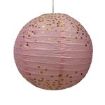 Wanna Party Pink Gold Party Decorations 12 inch Round Chinese Paper Lanterns,Pink with golden polka dots Paper Lanterns Decorative for Wedding Baby Shower Birthday Party