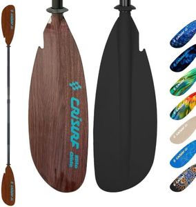 CRISURF GP08F Dark Wood Adjustable Kayak Paddle, Sky Blue – Lightweight Detachable Oar with Durable Aluminum Shaft, PP Blade, Non-Slip Comfort Grip and Drip Rings for Effortless Paddling