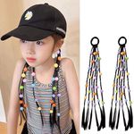 QUILBOOL Colourful Braids Kids Hair Braiding Colourful Hair Rope Headbands, Coloured Hair Extensions, Hair Pieces Twist Braid, Rainbow Braid Hair Extension, Kids Hair Extensions (4 pc, Multi Color)