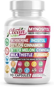 Clean Nutra Berberine Inositol Supplement with Ceylon Cinnamon, Bitter Melon, Gynema Sylvestre, Milk Thistle, Turmeric - 90 Vegan Vegetarian Capsules, Non-GMO, Gluten Free - Berberine for Women Men