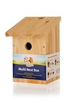 Walter Harrison's Wooden Wild Bird House Garden Nest Box Multi Entrance - 25mm Hole/32mm Hole/Open Fronted