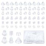 Silicone Earring Backs for Studs, 600pcs Hypoallergenic Rubber Earrings Backs, Soft Earring Safety Backs Silicone Earring Stoppers Clear Ear Studs Backing for Heavy Earring Hook Earrings (6 Styles)