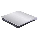 Padarsey External DVD CD Drive Compatible for Laptop USB 3.0 External DVD-RW Player CD Drive, Optical Burner Writer Rewriter for Mac Computer Notebook Desktop PC Windows 7/8/10, Slim White