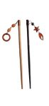 Salvus App SOLUTIONS Wooden Handmade Stylish Long Hair Pin/Juda Stick for Women & Girls, Set Of 2