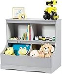 HONEY JOY 4-Cubby Kids Bookcase wit