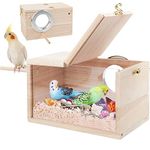 RANYPET Budgie Nesting Box Transparent Design, Bird Nest Breeding Box with Perch Wood Bird Cage House for Lovebirds Budgies Finch