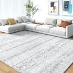 Boho Area Rug 8x10 Carpet-Rugs for Living Room Bedroom Modern Moroccan Washable Rugs for Bedroom Dining Room Living Room Rug Distressed Neutral Rug Grey