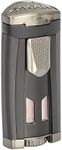 Xikar HP3 Triple Jet Flame Butane Torch Lighter, Silver | Wind Resistant, Refillable Fuel Tank with EZ-View Window, Adjustable Flame, Easy Push Ignition, Flip-Top Lid, High Altitude Tested