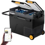 BougeRV 12 Volt Car Refrigerator, 61 Quart Portable Fridge Freezer with APP Control, -4℉ to 68℉ Dual Zone Compressor Electric Cooler 12/24V DC, 110~240V AC for Overlanding, Camping, Travel, RV, Truck