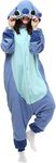 Adult Women Onesie Pajama Halloween Costumes for Adult and Teenagers, Blue Stitch, Small