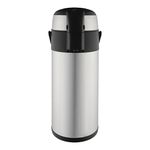 Pioneer Flasks SS50R Stainless Steel Airpot Hot Cold Water Tea Coffee Dispenser Conference Event Flask, Satin Finish, 5 L