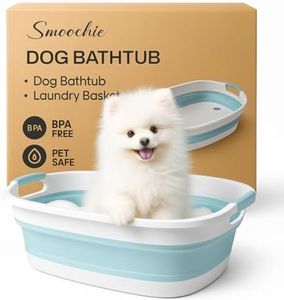 Dog Bathtub and Laundry Basket - 2 in 1 Collapsible Pet/Cat Bathtub, Dog Bath Tub for Small Dogs