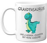 Stuff4 Grandpasaurus Mug - Grandpa Fathers Day Mug Gifts, Birthday, Christmas Dinosaur Gifts, 11oz Ceramic Dishwasher Safe Coffe Mugs Cup, Grandpa Gifts from Grandchildren, Cute Mugs, Funny Mugs