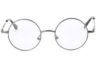 Agstum Round Retro Metal Optical Grade Glasses Frame Clear Lens Eyeglasses with Spring Hinge (Grey, X-large Size / 51)